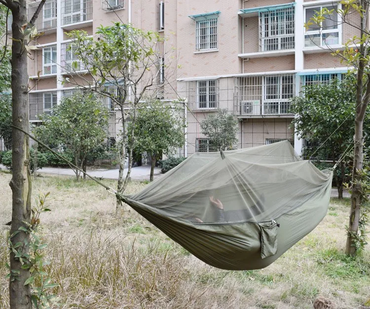 SWIFT-250x135cm-Portable-Army-Green-High-Strength-Parachute-Nylon-Camping-Mosquito-Hammock-With-Mosquito-Nets