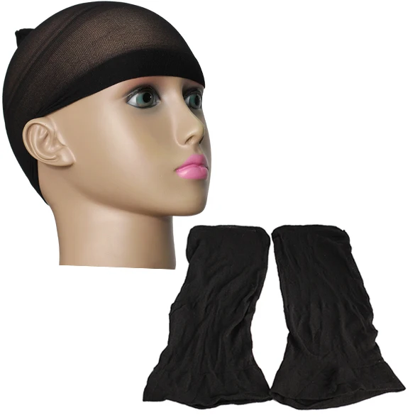 2pcs Black Unisex Stocking Wig Liner Cap Snood Nylon Stretch Hairnets Mesh 2pcs Black Unisex Stocking Wig Liner Cap Snood Nylon Stretch Hairnets Mesh