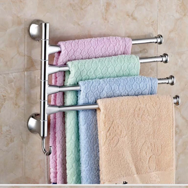 

US Free Shipping Wall Mounted Chrome Polish Bathroom Towel Rack Holder Dual Towel Bars Hangers