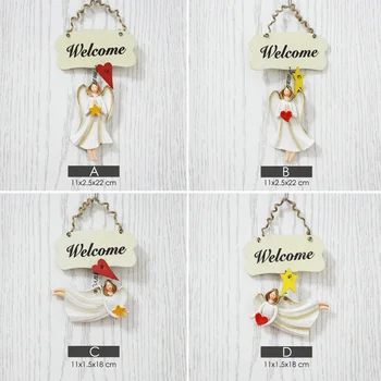 

Vintage Style Door Hanging plate Home Decorations Retro Wood Little House Welcome Sign hangings Cheap Price For Christmas