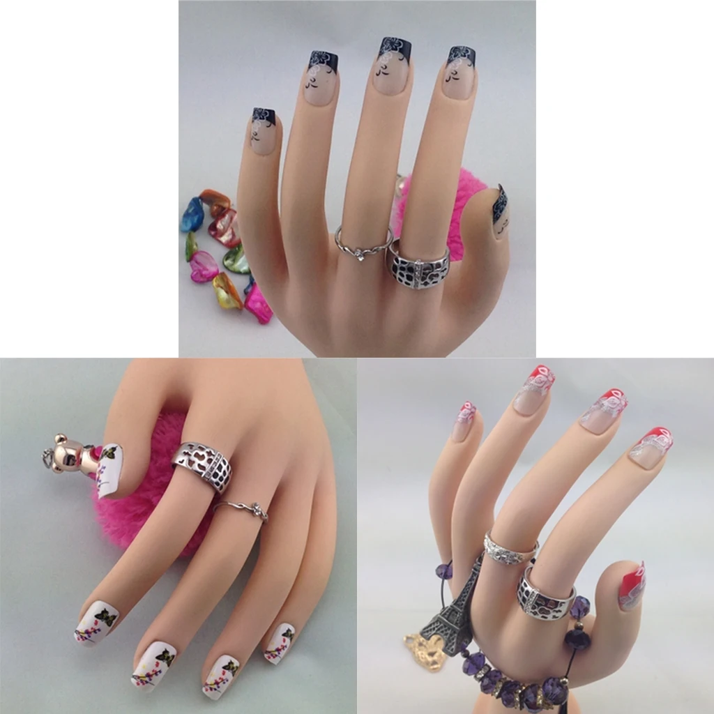 Hot Sale Nail Art Training Hand Flexible Soft Plastic Flectional Mannequin Model Hand Nail Art Practice High Quality