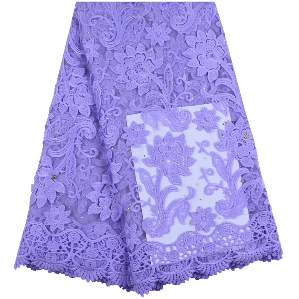 

Pink Purple Latest French Net Lace Fabric 3D Flower African Nigerian Tulle Lace Fabrics High Quality African Lace Fabric S1626