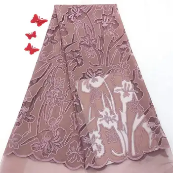 

Velvet stone Latest African Cord Lace Fabrics High Quality 2018 Nigerian Lace Fabric For Wedding African Lace Fabric Blue purple