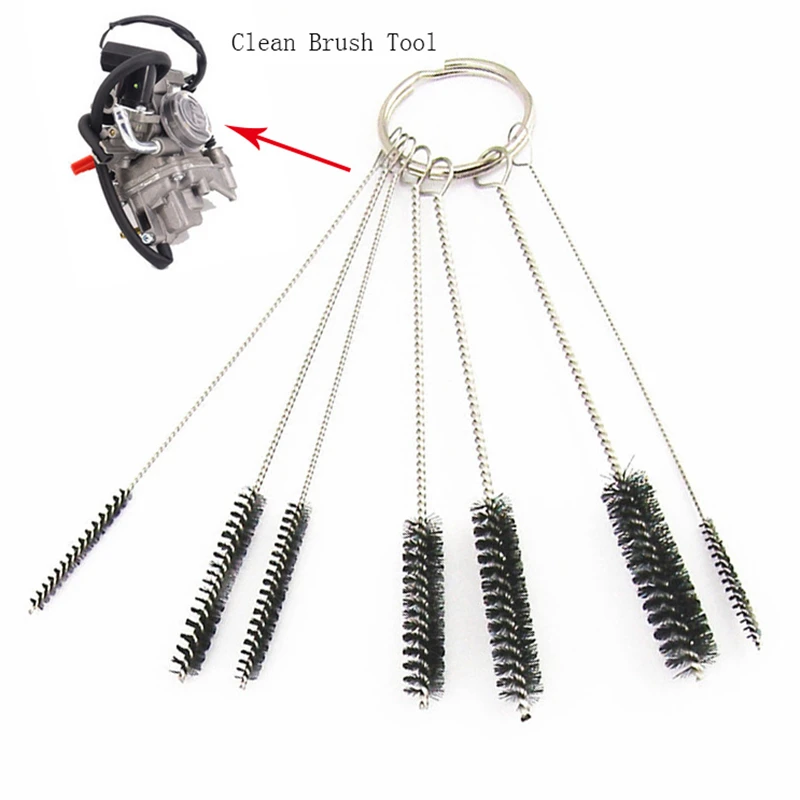 7 in 1 Carburetor Carbon Deposit Jet Cleaning Brushes Tool For Ascot