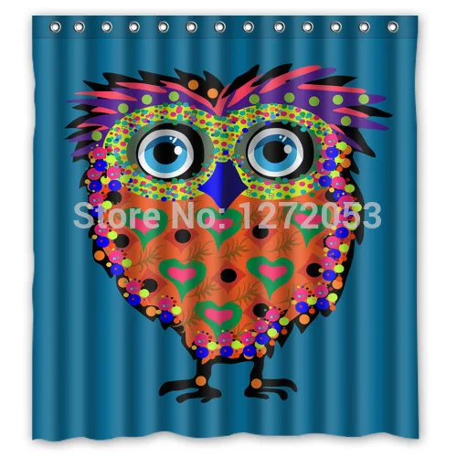 2014 New Arrival Customized Lovely Owl 66 x 72 Inches Waterproof Bathroom Shower Curtain U4037597 | Дом и сад