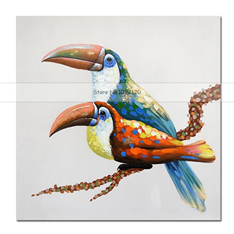 

Lovely Parrot Modern Oil Painting On Canvas Handmade Canvas Abstract Hand painted Canvas Oil Paintings for Living Room Wall Art