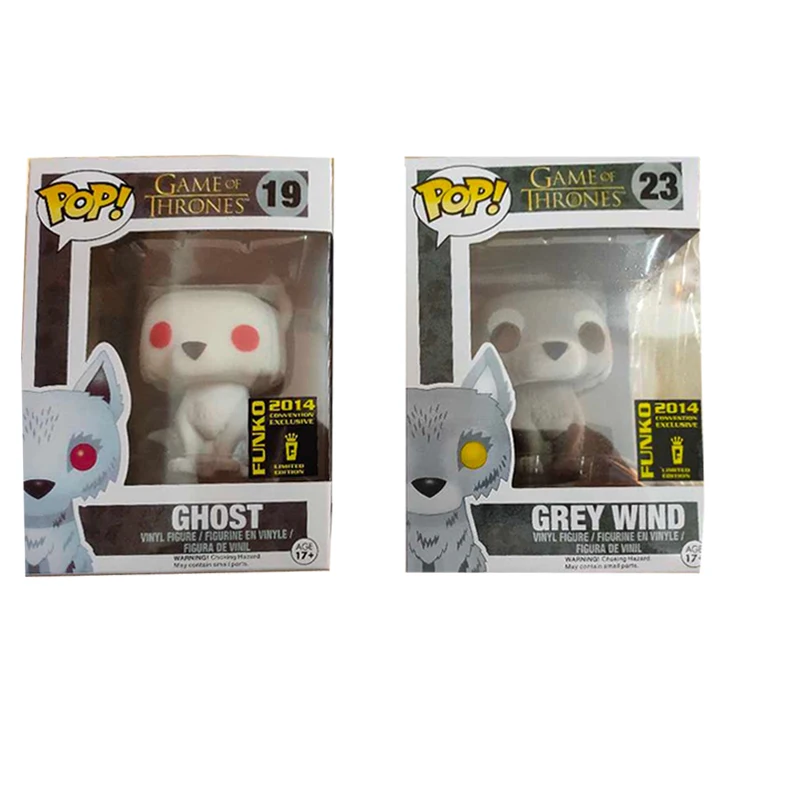 

NEW!! Funko POP Game of Thrones CHOST GREY WIND (Flocked) SDCC Vaulted Action Figures brinquedos Collection Model Toys
