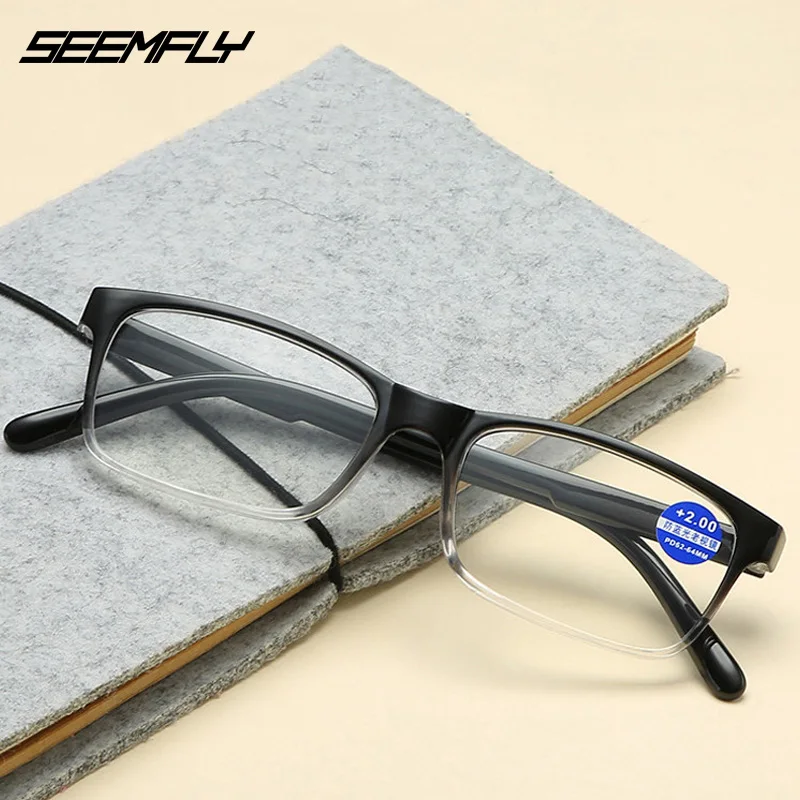 Seemfly, анти-голубые очки для чтения, модные мужские и женские очки для дальнозоркости, Анти-усталость, очки по рецепту+ от 1,0 до+ 4,0