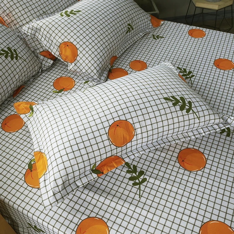 Fruit Bedding Set Soft Quilt Cover Pillowcase Soft bed sets twin full queen king duvet cover sets plaid bedclothes Home textile
