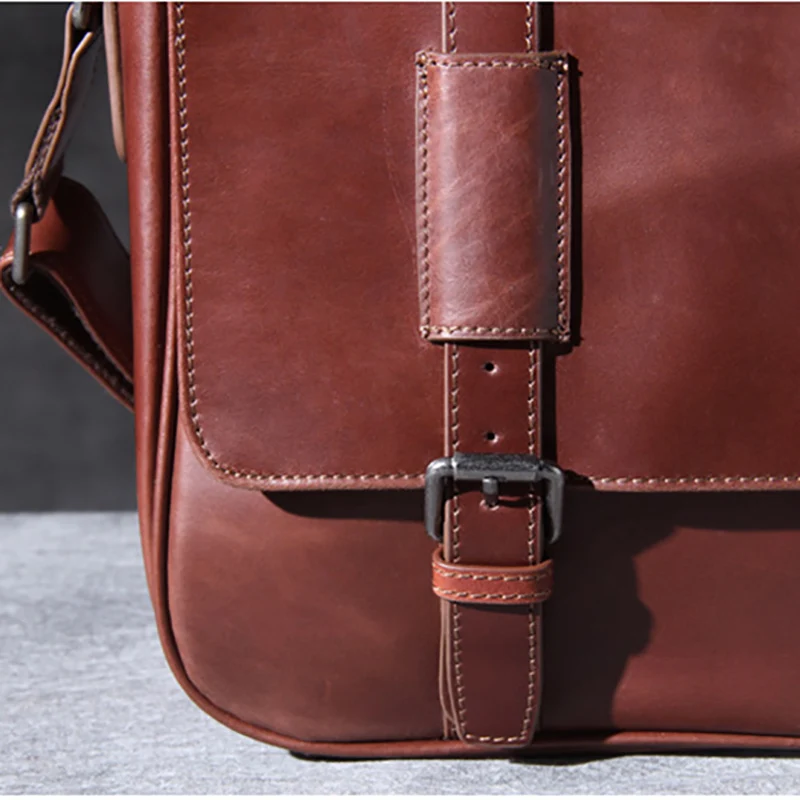 AETOO Retro casual head cowhide postman bag leather shoulder crossbody bag male handmade bag