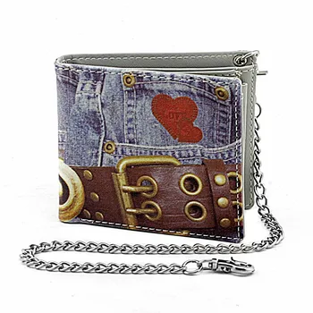 

Student Young Man Casual Wallet Coins Purse with Anti Thief Chain gift