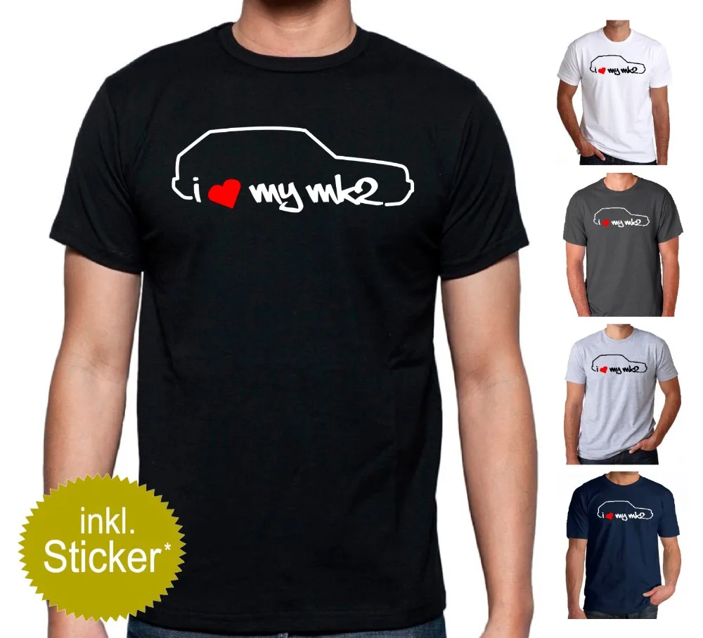 

2019 Hot Sale Classic Japanese car fans I Love My MK2 Golf 2 T-Shirt Sticker SET GTI VR6 EDM Tuning Styling Tee shirt