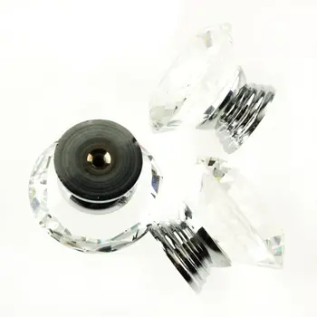 

Promotion! 10Pcs 40mm Crystal Glass Diamond Shape Cabinet Knob Drawer