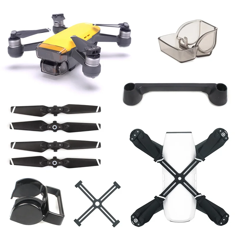 

for DJI Spark Accessories Remote Controller Joystick + Lens Cap + Sunshade + Propeller + Prop Clip Protector for DJI Spark Drone