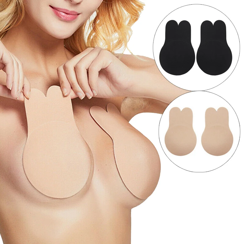 

2019 New Women Adhesive Bra Strapless Self Adhesive Nipple Breast Pasties Cover Reusable Silicone Invisible Pad Seamless Bra