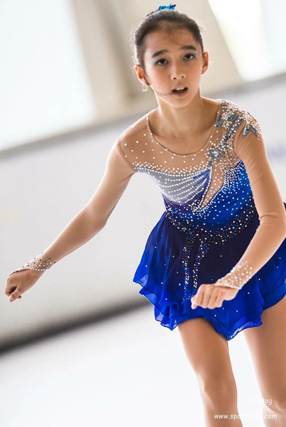 Details about   competition ice figure skating dress child women black 