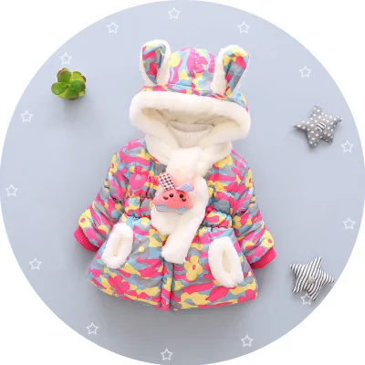 Новинка года; модная зимняя одежда для новорожденных; Милая бархатная хлопковая куртка с капюшоном; Одежда для младенцев; Детский костюм; пальто для девочек - Цвет: H25- R
