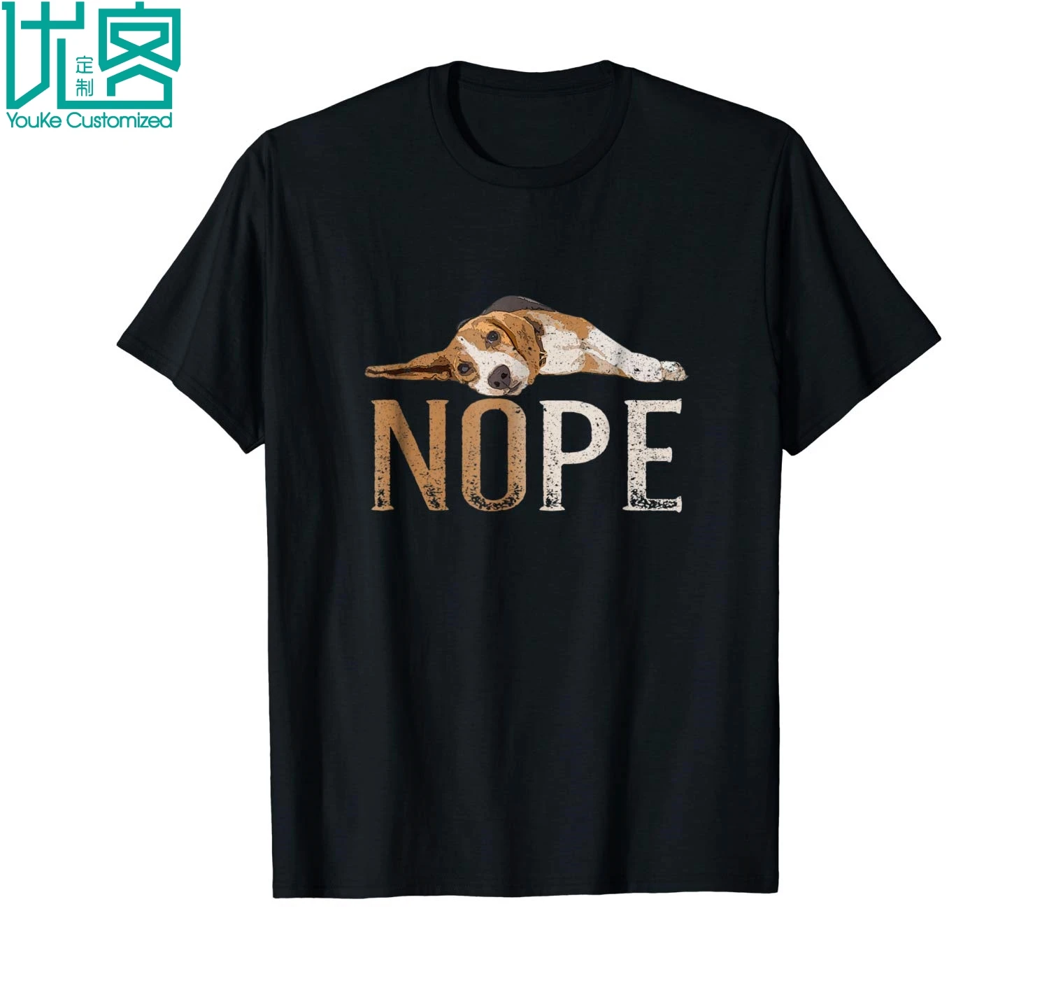 Nope Lazy Beagle Футболка Собака Щенок Животное мех лапа тройник 2019 Летняя мужская футболка с коротким рукавом
