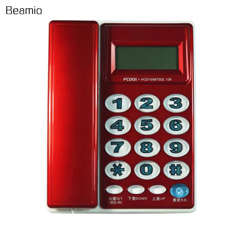 High Quality Fashion Big Button Caller ID Telephone Fixed Landline Without Battery For Home Office Telephone