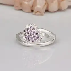 Новая акция Ювелирное кольцо 8 # кольцо легкие женские кольца Прозрачная форма сердца Циркон женское модное Ювелирное кольцо LKNSPCR315-8