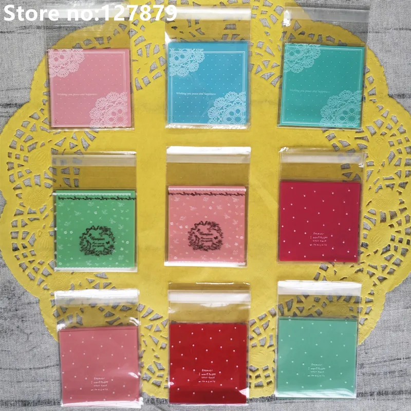 100pcs Mini Plastic Candy Bags Self Adhesive Bags Baked Food Packaging Bag Handmade Soap Packaging Pouches Party Supplies 7x7cm