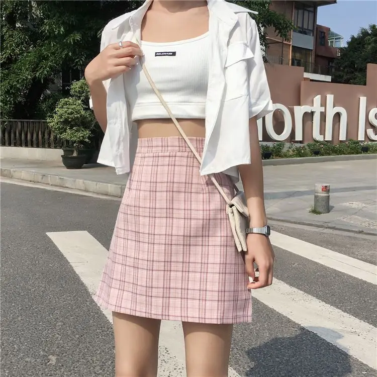 Women Summer Vintage High Waist A-Line Print Skirt Casual Ladies Fashion Gothic Mini Skirts