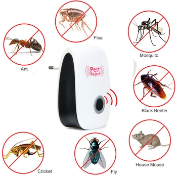 

White Pest Repeller Electronic Ultrasonic Mouse Rat Mosquito Insect Rodent Control Drop Shipping