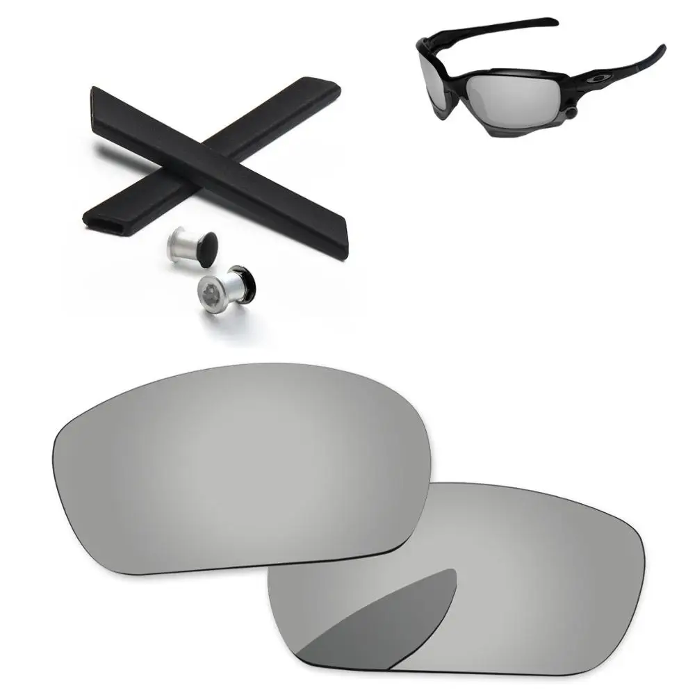 PapaViva поляризованные Сменные линзы и черные наушники и болт для аутентичных солнцезащитные очки с челюстью Рамка-несколько вариантов - Цвет линз: Chrome Silver