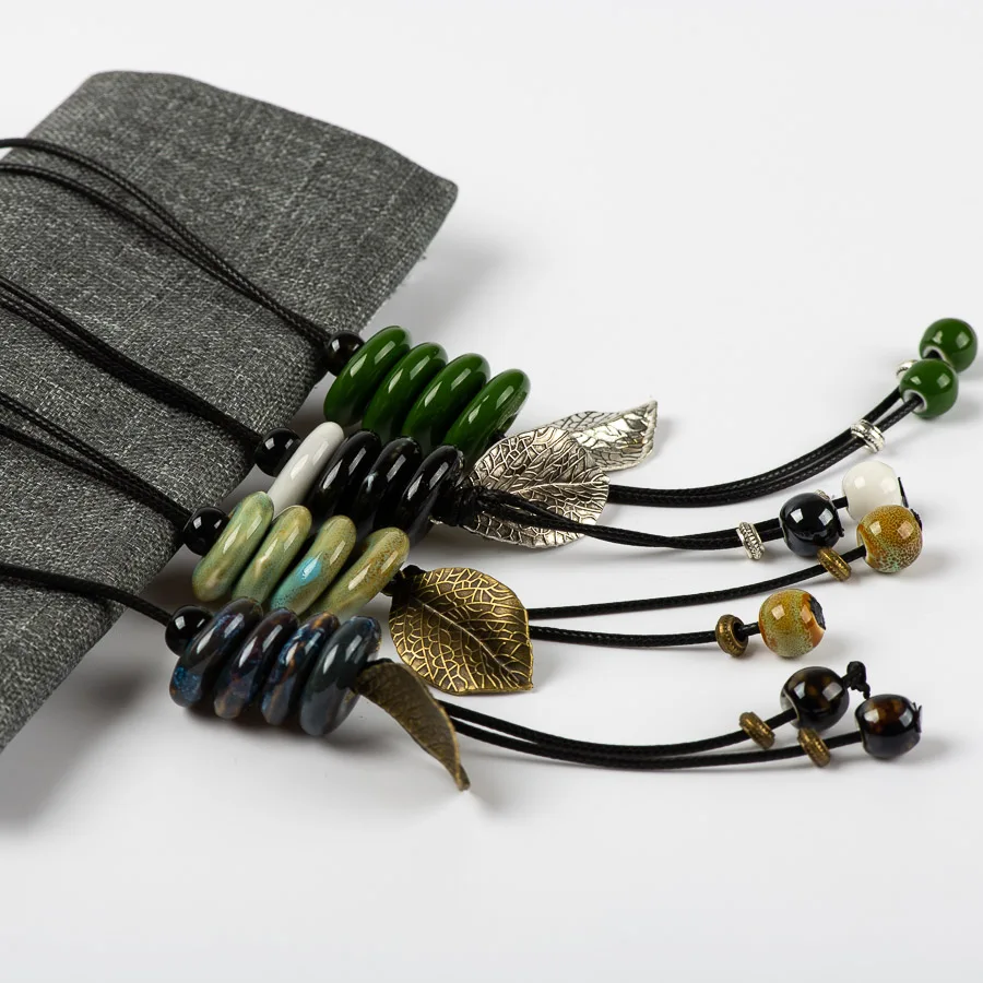 

Fastener Shape Ceramic Beads Necklace Jewelry DIY fashion Necklaces For Women #FY463