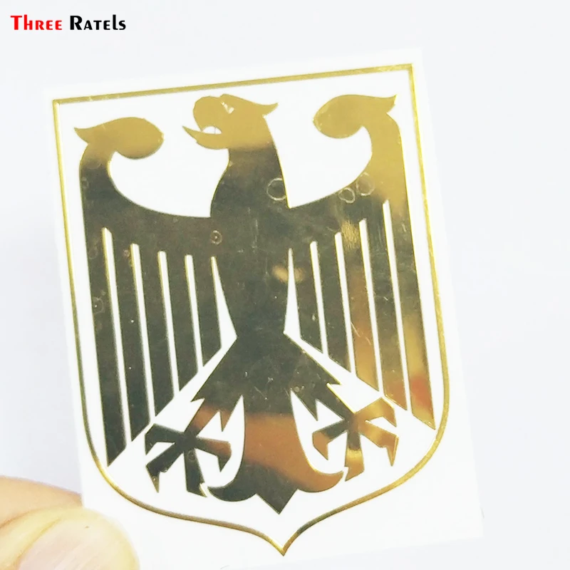 Three Ratels MT-060# 46x60mm German national emblem Eagle  metal golden nickel funny car sticker auto  car stickers and decals 