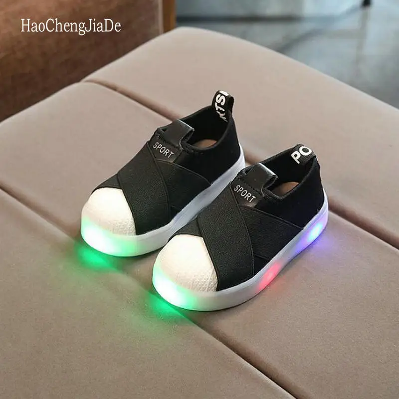 2018 متوهجة أحذية أطفال led رياضة تنفس الأطفال أحذية رياضية للطفل الفتيات الفتيان أحذية مضيئة مع ضوء حجم 21-30