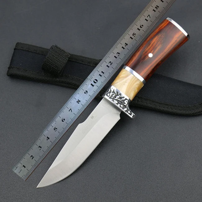 Outdoor straight knife camping knife kitchen fruit knife 3Cr13Mov Blade Camping Survival font b Hunting b