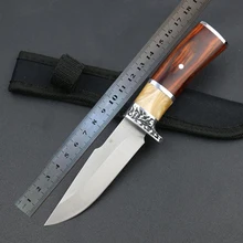 Outdoor straight knife camping knife kitchen fruit knife 3Cr13Mov Blade Camping Survival font b Hunting b