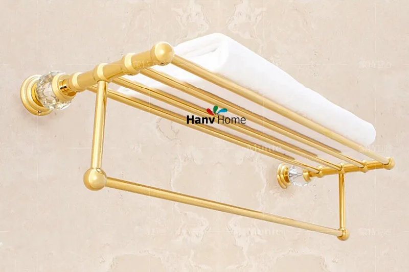 Brass & Cystal Golden  Towel Rack, Gold Towel Bar,Towel Holder,,Bathroom accessories