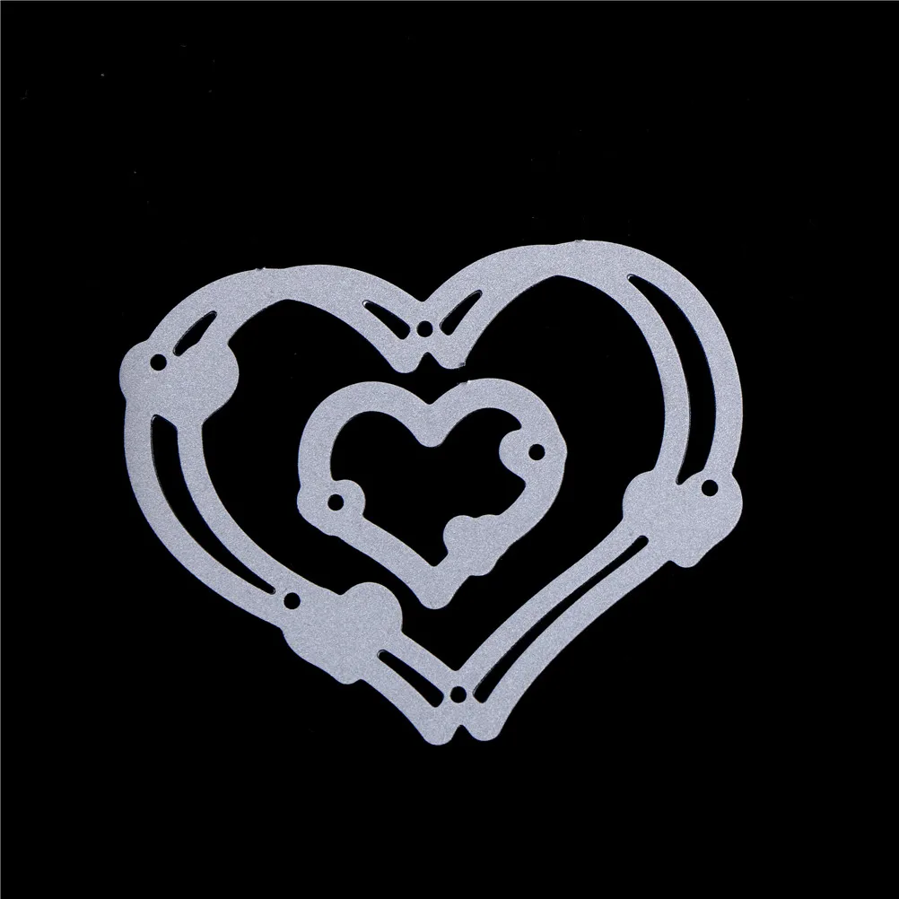 2 шт./лот, металлические Вырубные штампы с сердечками для скрапбукинга, вырубки для скрапбукинга DIY, фотоальбом, декоративная папка для тиснения