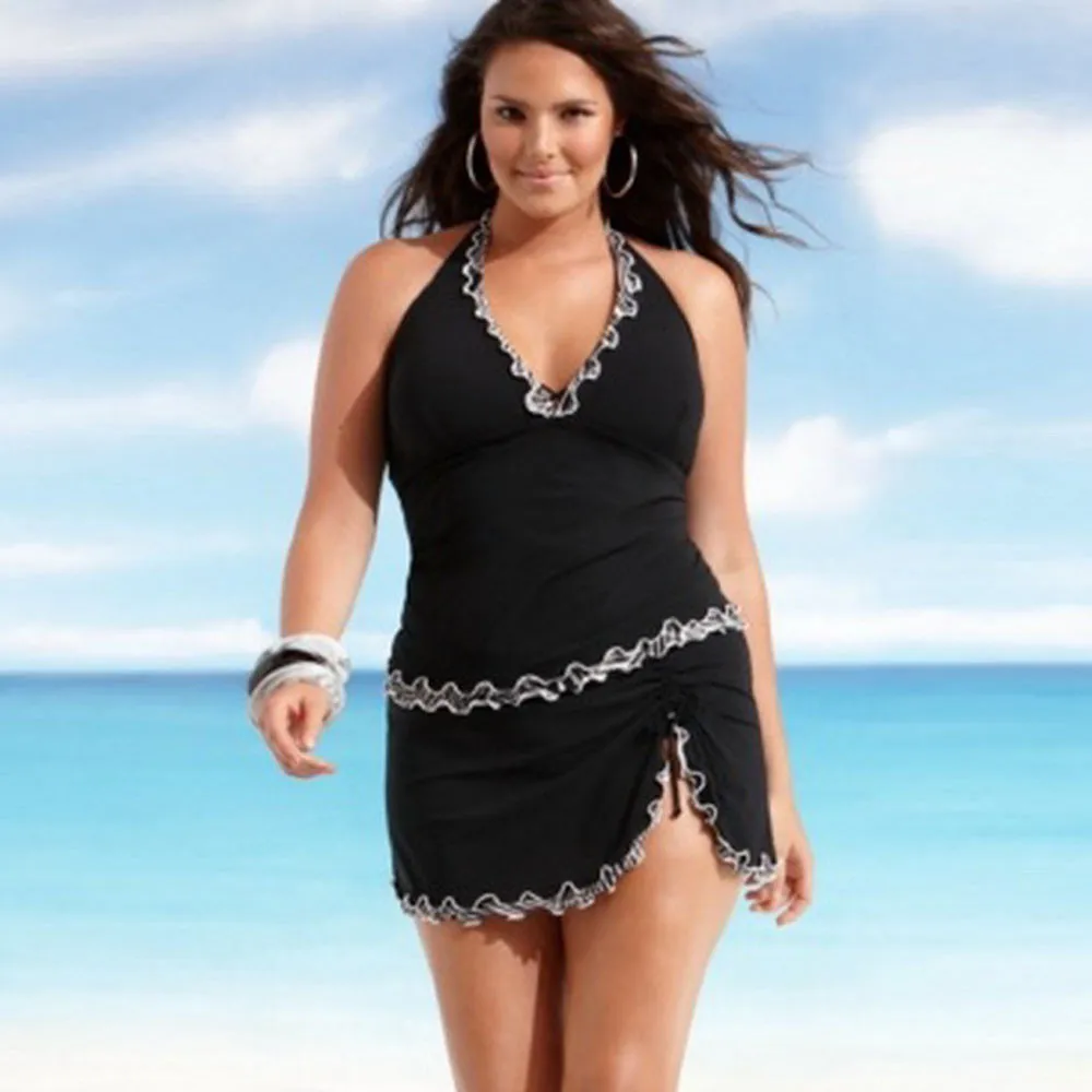 

Women Swimwear Plus Size Women Push-up One-piece Swim Dress Swimsuit Bikini Swimwear Tankini Biquinis