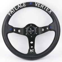 Белый Вышивка 13 дюймов Vertex черный из натуральной кожи Drift спортивные рулевые колеса