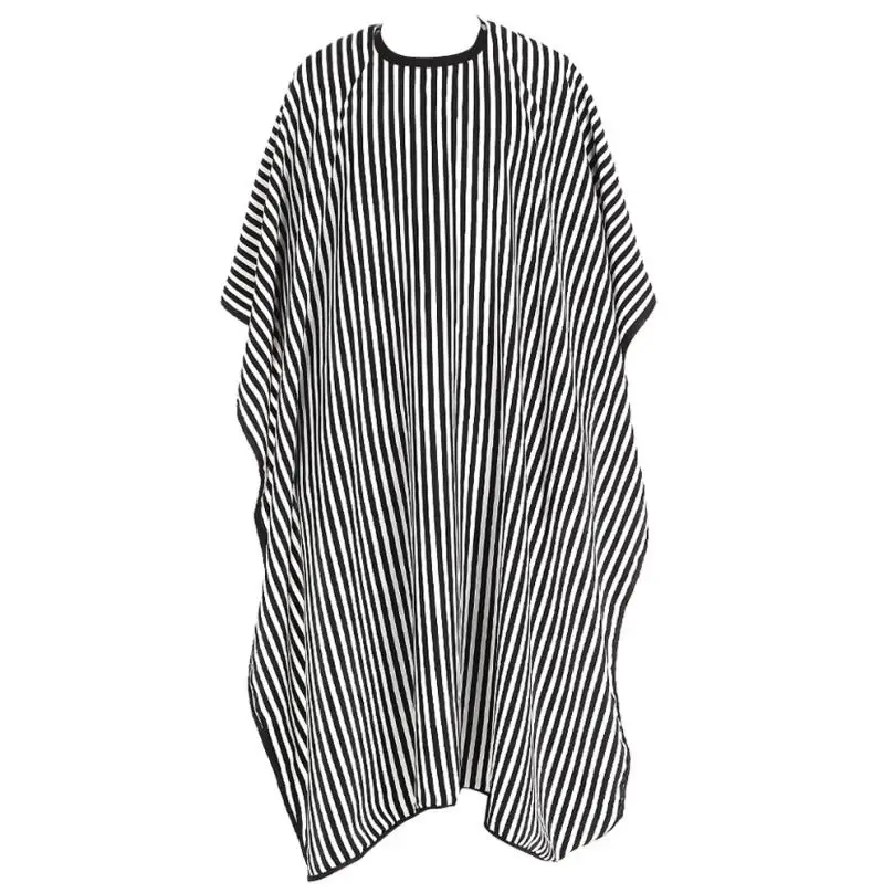 Salon Barber Gown Cape Hairdresser Cutting Hair Hairdresser Waterproof Cloth Black and white stripes 3JU29