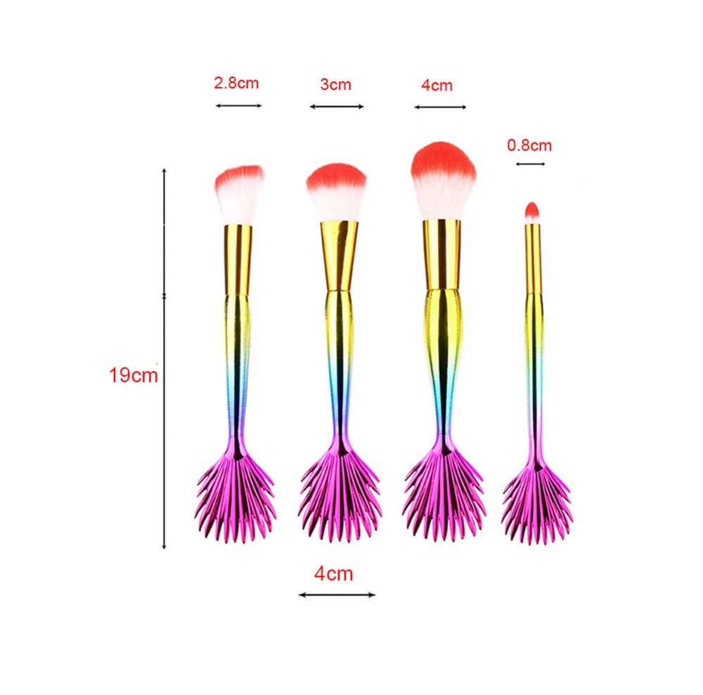 7 шт. основы под макияж бровей подводка для глаз Румяна косметический консилер кисти Кисточки для макияжа Русалка Pincel de maquillaje инструменты 04