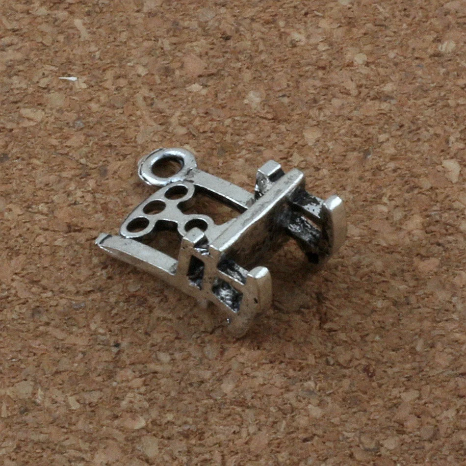 3D chair Charm Pendants 200Pcs/lot Hot sell Antique Silver Jewelry DIY 10x19X8mm A-178