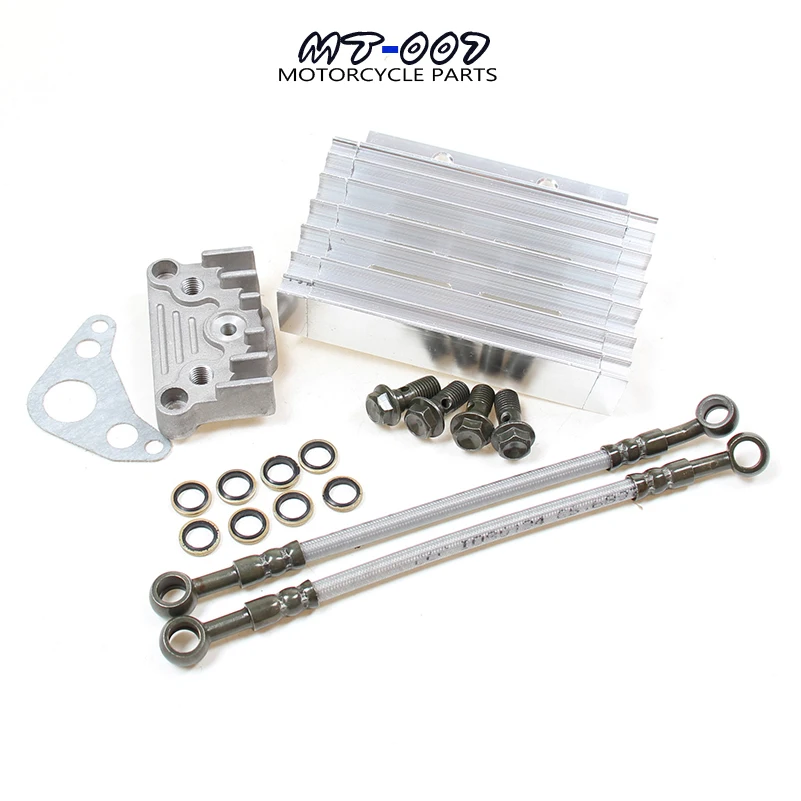 CNC Oil Cooler Kit Radiator Aluminium Adapter Engine Cylinder Cover Cooling For ATV Pit Dirt Bike motocross motocycle 50CC-125CC CNC Oil Cooler Kit Radiator Aluminium Adapter Engine Cylinder Cover Cooling For ATV Pit Dirt Bike motocross motocycle 50CC-125CC
