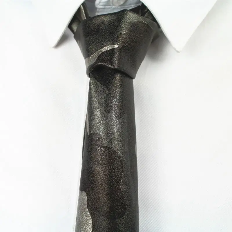 RBOCOTT мужской кожаный Камуфляжный галстук 6 см новинка тонкий галстук для мужчин микрофибра Нано водонепроницаемый галстук для вечерние подарки Gravata аксессуары