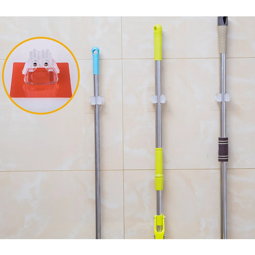 

1Pc Wall Mounted Mop Organizer Holder Brush Broom Hanger Storage Rack Kitchen Tool Kitchen Tool Wall Housekeeper