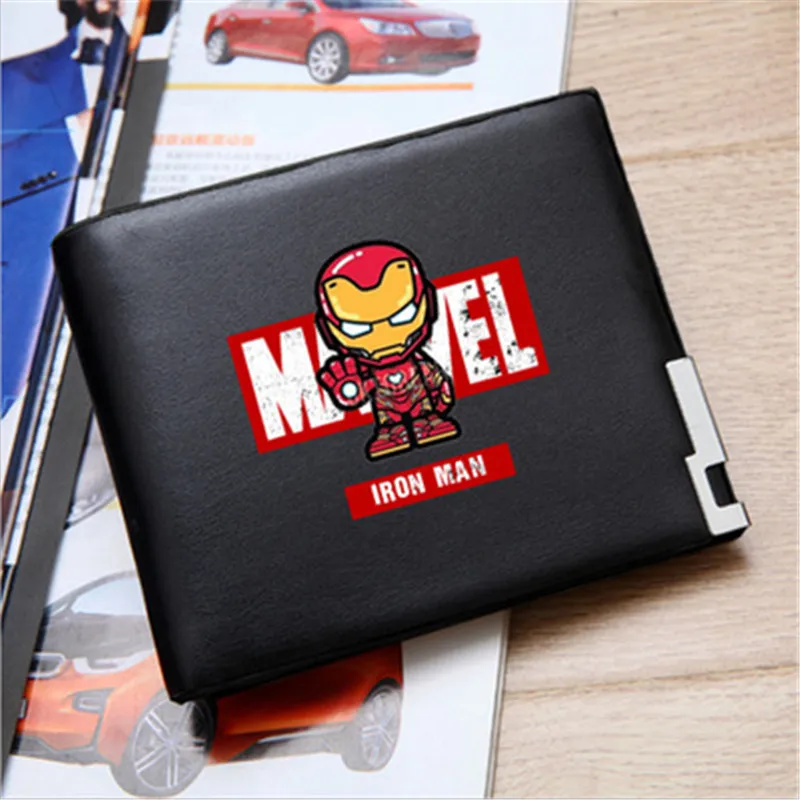 Marvel's The Avengers ID Card Short Long Wallet Purse Bag PU Leather Printing Wallet Money Bag Card Holder Long Purse Gift