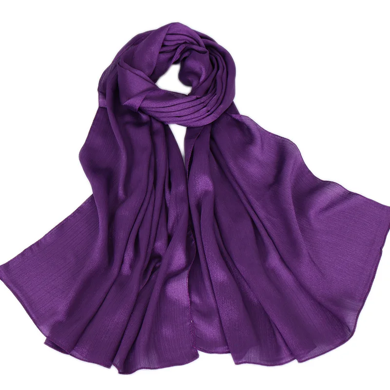 Fashion Plain Shimmer Silk Hijabs Scarf Glossy Shawls Glitter
