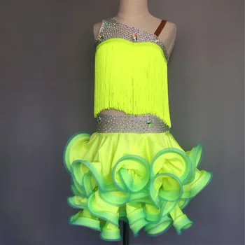 

Customized Children's Latin Competition Dress Adult Latin Dance Dress Latin Dance skirt