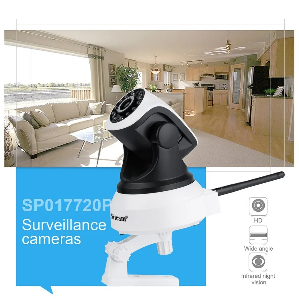 Sricam SP017 HD Беспроводная ip-камера безопасности Wifi двухсторонняя аудио IR-Cut ночное видение Аудио Сигнализация для внутреннего наблюдения детский монитор