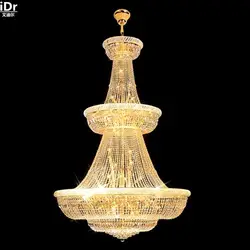 Освещение традиционные лампы кристалла фары вилла пентхаус этаже гостиная свет лампы Инжиниринг золото Люстры lmy-0167
