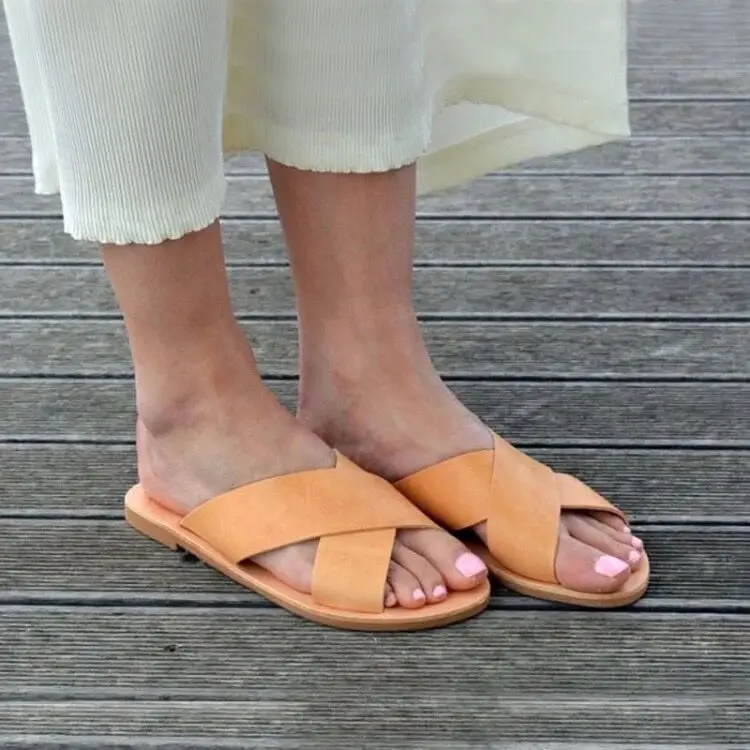 

2019 summer women slippers big size outside women fashion shoes woman concise casual footwear comfortable flats female slides