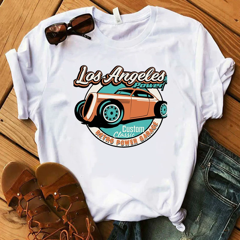 

High quality white female T-shirt fashion Harajuku illustration print beautiful Vogue women's T-shirt Holiday Girls Top T-shirt